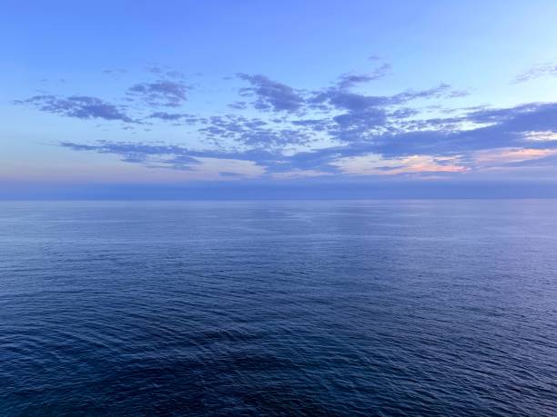 istock Dark blue sea and sky clouds at evening 2180551825