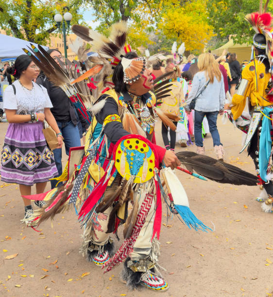 The Indigenous Peoples Day was celebrated at Plaza Santa Fe, New Mexico on 14 October 2024. It was a colourful and welcoming event as Native Americans from across the United States came together to honour their history and culture. Following the Grand Entry were several inter-tribal dances where all were welcome to join in and or photograph. The traditional dress, feathers, beads, jingle dresses, were stunning.