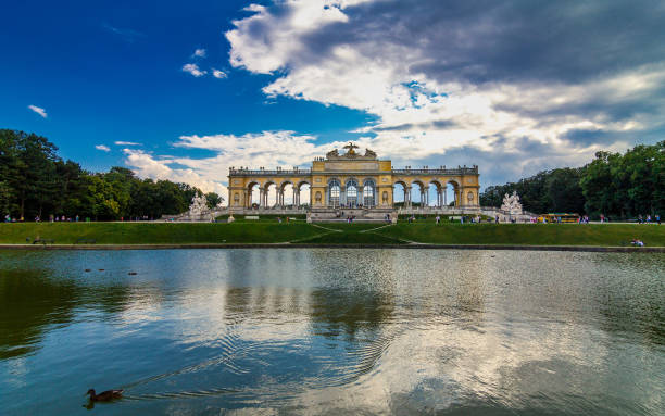 Vienna, Austria - August 29, 2013: The Gloriette in Schonbrunn Castle Park.
