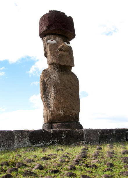 istock Full Figure of Moai Called Ahu Ko Te Riku on Rapa Nui 2180558466