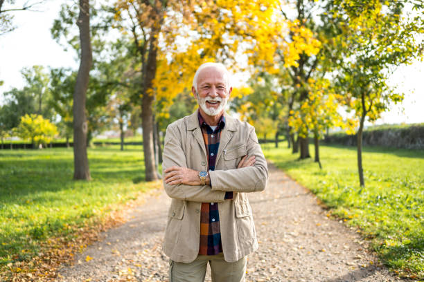 istock Senior man in the park 2180559333