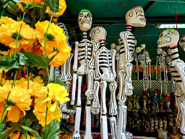 istock Marigolds and Skull Decorations 2180574994