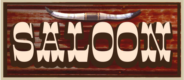 istock Welcome Sign for a Wild West Saloon very textured and rusty with bull horns 2180575791