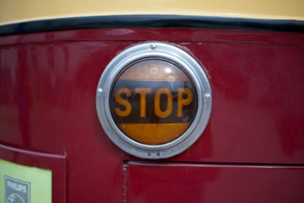 istock Vintage Stop Signal Light on Vehicle 2180592717