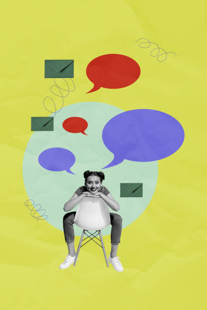 istock Vertical collage young cheerful girl sit forum communication message envelop receive letter send textbox reply answer drawing background 2180594803