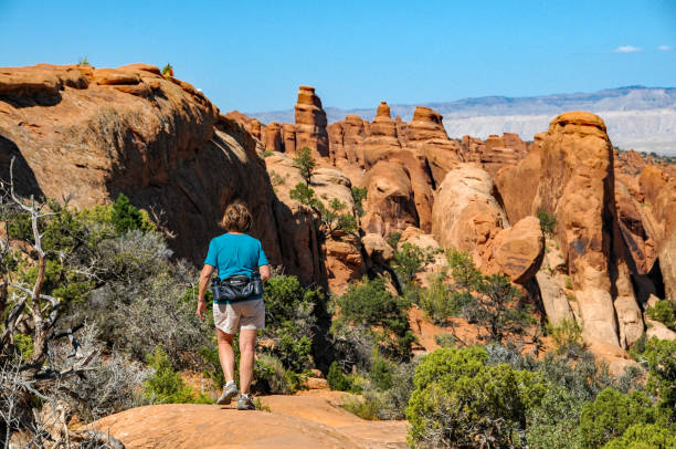 istock Arches NP - Devils Garden - Trail Continues on Bare Rock 2180595299