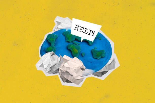 istock Creative collage picture earth planet save nature help pollution paper trash fragments world catastrophe damage drawing background 2180598402