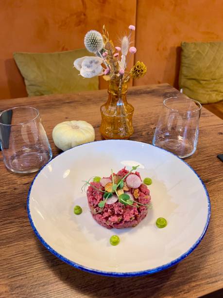 istock Beef tartare with toppings 2180598473