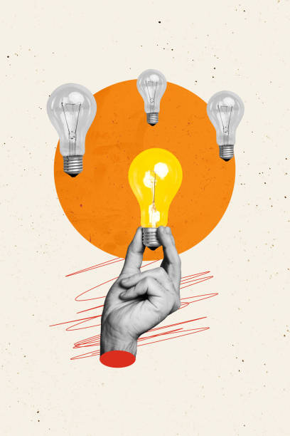 istock Vertical composite collage artwork image picture of arm hold light bulb isolated on creative background 2180599055