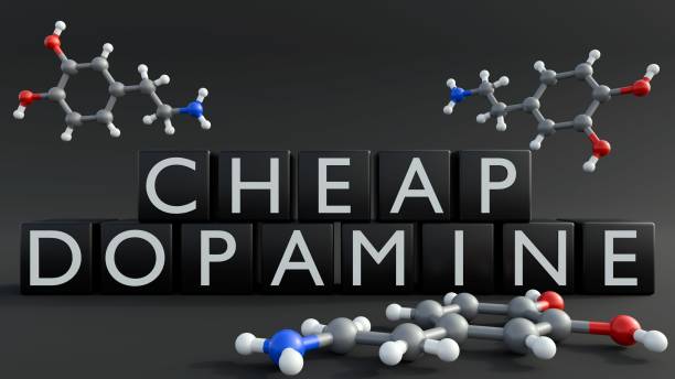 istock a 3D model of a dopamine molecule with the text 
