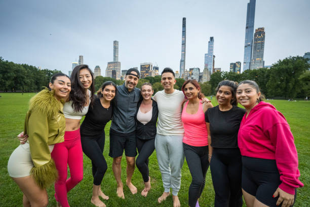 istock Yoga group photo in Central Park 2180609456