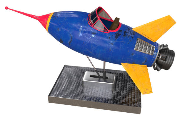 Rocket Trophy - Colored Background - 3D Rendering