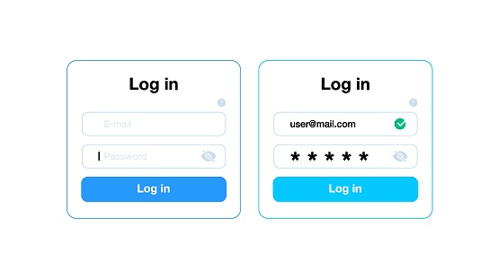 Name. Log In Login Form Web Page User Authorization With Name And Password Website ...