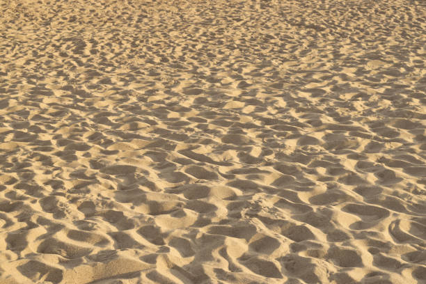 istock Textures and reliefs in the sand after a day at the beach 2180618010