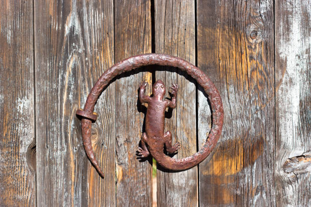 Closeup of old rusty padlock