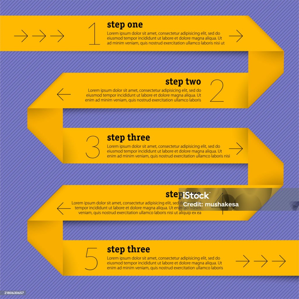 By Step Process Infographic Step By Step Template Stock Illustration - Download ...