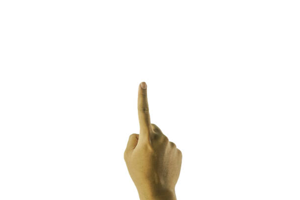 asian man made hand sign from emoji in keyboard on solid white background