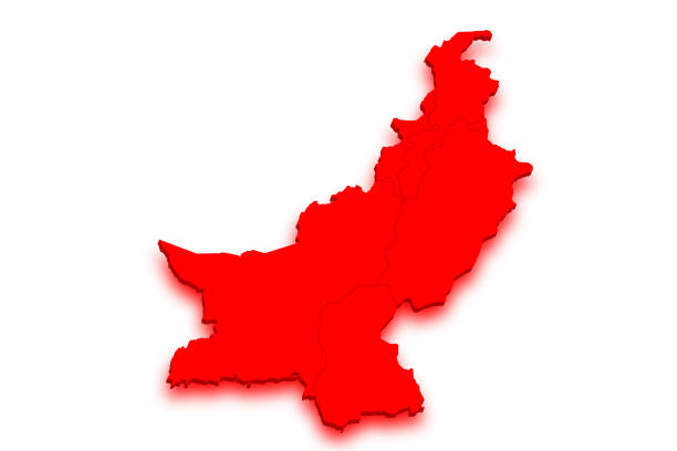 istock glowing red solid of the map Pakistan. An abstract image for a geographical design, pak, pk , Islamic republic of Pakistan 2180637993