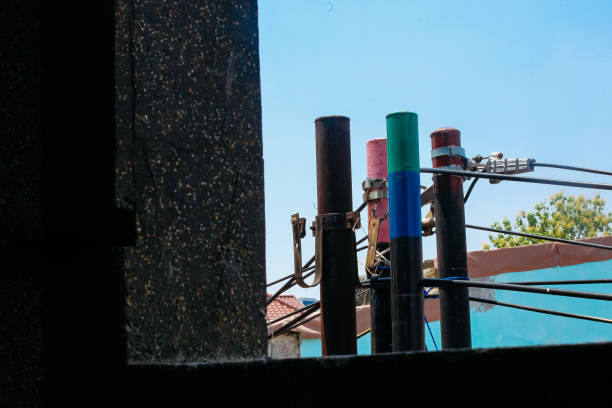 the top end of the electricity pole