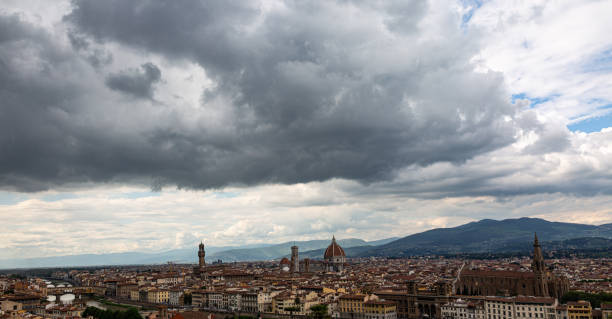 Panorama of Florence with dramatic sky