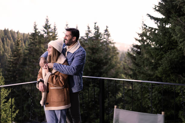 istock Happy couple on winter vacation 2180662710