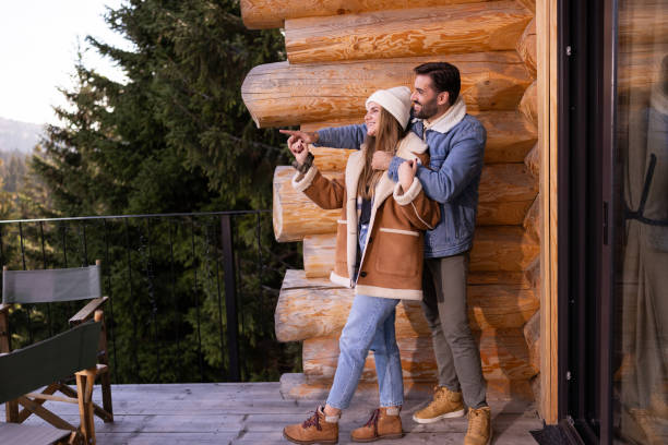 istock Happy couple on winter vacation 2180663015