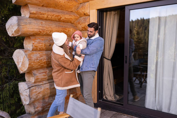 istock Happy family on winter vacation 2180663313