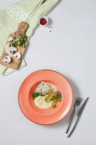istock Elegant Beef Stroganoff with Creamy Mashed Potatoes - Perfect for Lunch Menus 2180664028