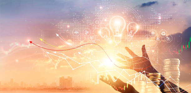istock Energy crisis, Hands touch light bulb with energy resources icon and rising graph data chart representing electricity crisis, Economy and alternative energy, Sustainability. Ecological friendly. 2180677468