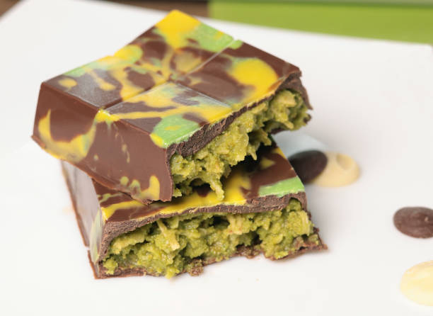 istock Dubai chocolate bar with pistachio paste and kataifi dough. 2180678365