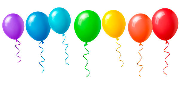 istock Colorful balloons in front of a white background 2180680216