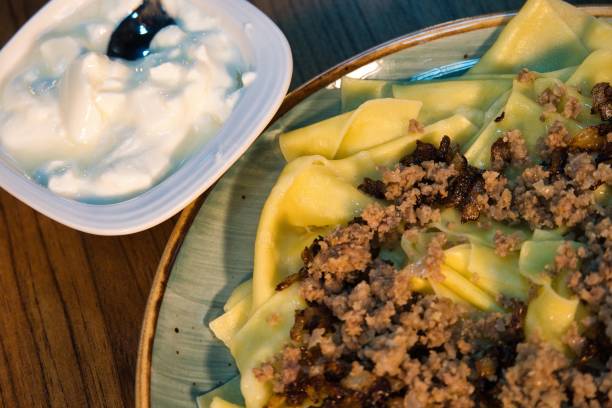 istock Homemade Dumplings With Ground Meat and Yogurt 2180680422