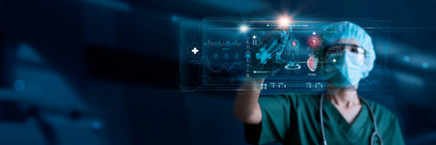istock Cardiologist Doctor, Surgeon analyzing patient heart testing result and human anatomy on digital futuristic virtual interface, Digital holographic, AI, Technology, innovation in science and medicine. 2180680715