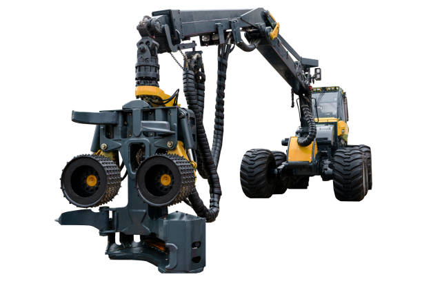 istock Forestry machine isolated. Forest machinery equipment industrial on empty white background. 2180680800