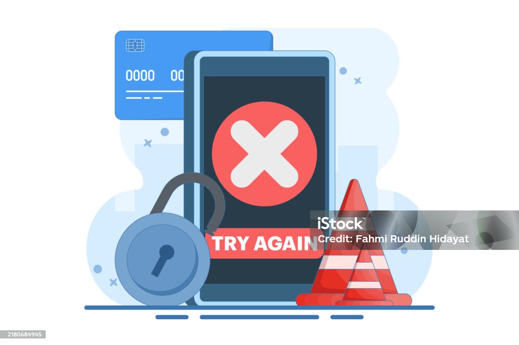 Repaying Error Payment Error Concept Cashless Nfc Payment Failed Online Transaction ...