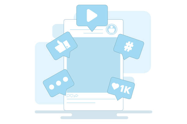 istock Social media marketing strategy concept, such as, email, tag, digital marketing strategy, social media management, SMM, brand insight, campaign strategy development. flat vector illustration. 2180687677