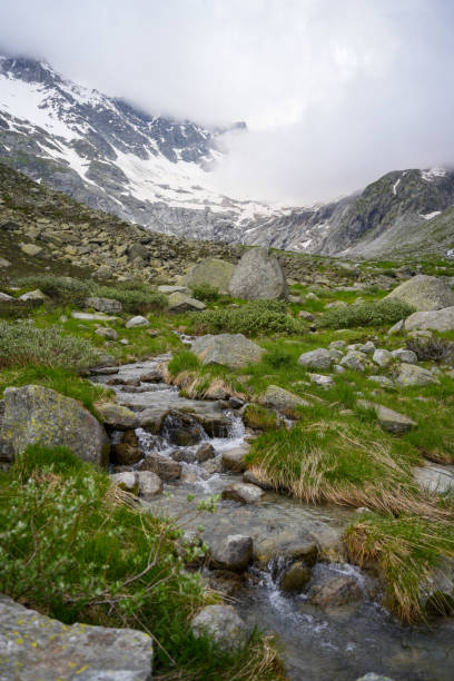 istock Mountain Stream Flowing Through Rocky Alpine Valley 2180689864