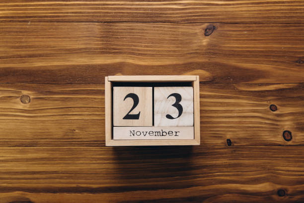 istock Wooden celendar for Black Friday 2180693530
