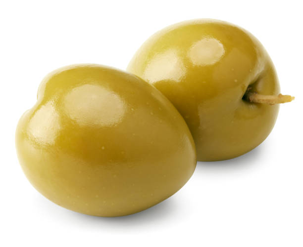 istock green olives isolated on white background. clipping path 2180694808