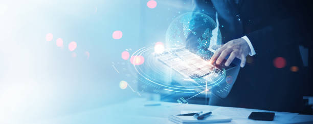 istock Businessman using interface financial, banking, payments online shopping and icon customer network connection on virtual screen. Business innovation technology concept, global digital marketing. 2180697161