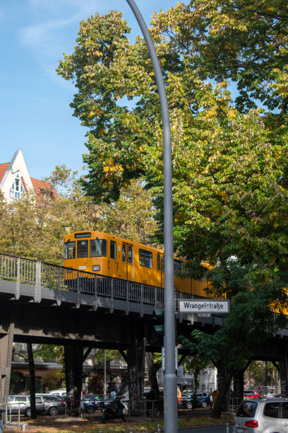 istock Berlin yellow U bahn public transport on a sunny day. 2180702483