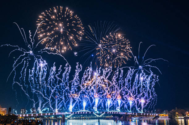Fireworks in the city