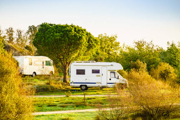 istock Camper rv camping on nature in Portugal 2180710986