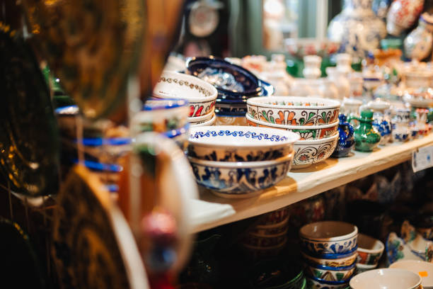 istock Traditional Romanian pottery for sale, Romania 2180717293