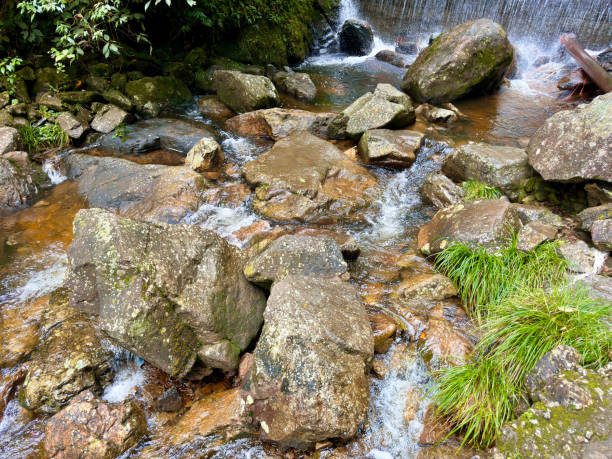 Beautiful mountain scenery at Thac Bac Waterfall (Silver Falls) Sapa - O Quy Ho, Sa Pa town, Lao Cai province, Vietnam August 25, 2024