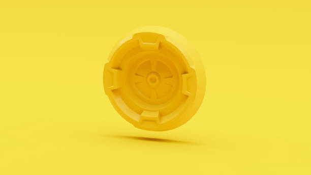 istock Yellow bionic shapes design elements futuristic geometric shape modern vivid technology bright background 2180724145