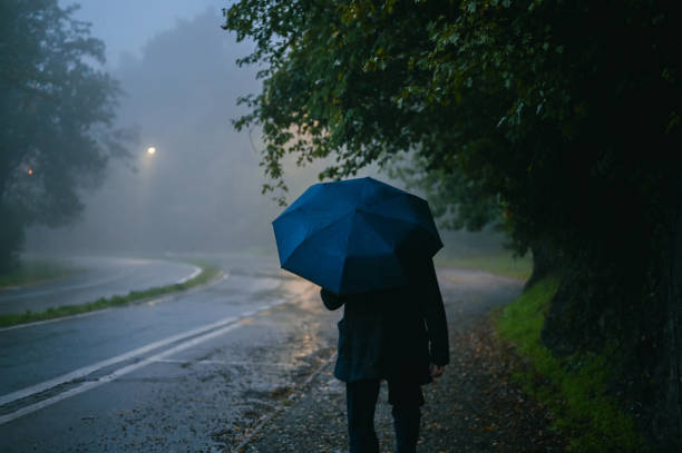 istock Unrecognizable person with umbrella. 2180725353