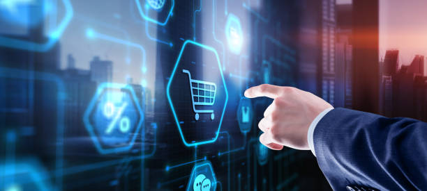 istock Businessman clicks E-commerce Global Business Digital Marketing 2180730437