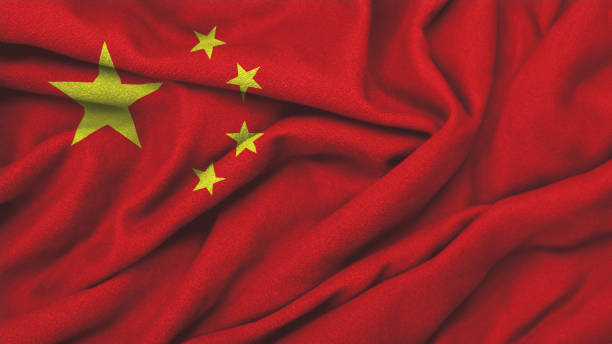 istock China national flag on wavy background 2180741823