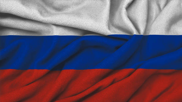 istock Russia national flag on wavy background 2180741835